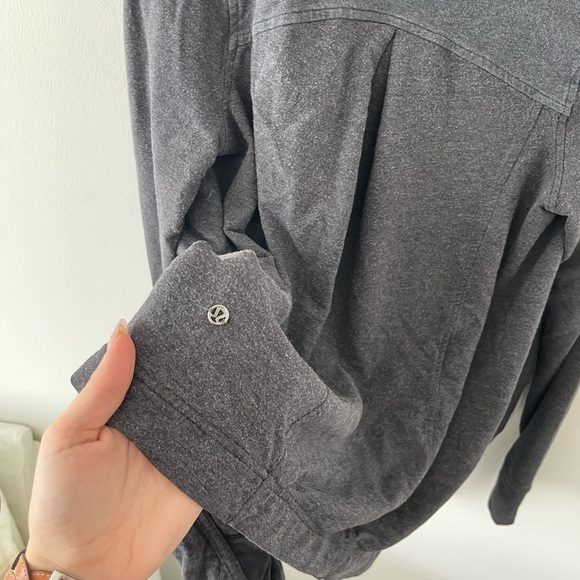 Lululemon Grey Draped Button Cardigan - Picture 6 of 7